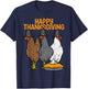 Happy Thanksgiving 3 Chickens Pilgrim Farm Men Women Kids T-Shirt - T-Shirt | Navy