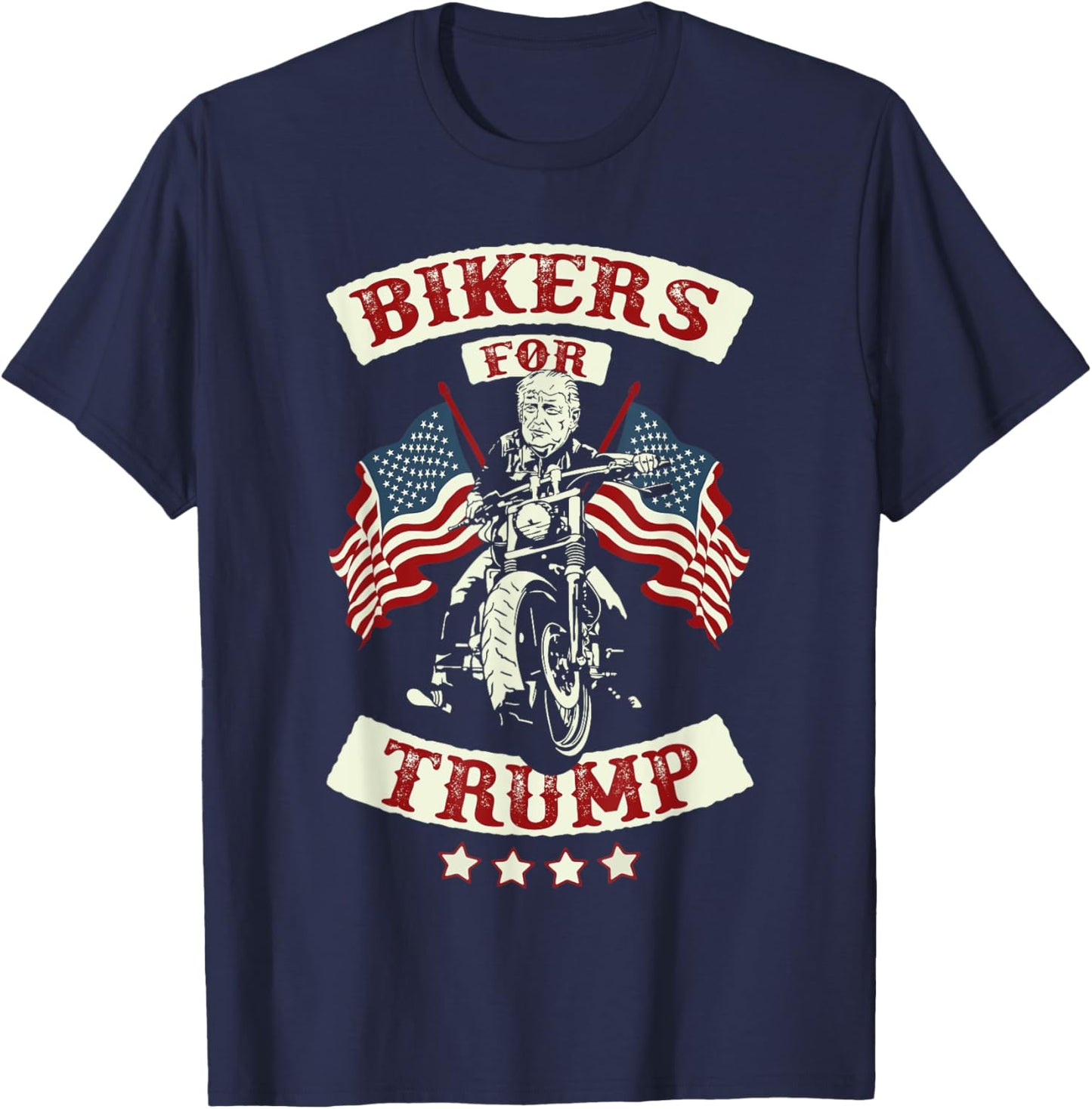 Bikers For Trump Motorcycle Trump 2024 T-Shirt - T-Shirt | Navy