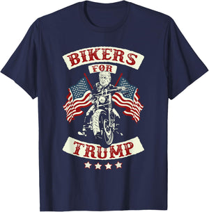 Bikers For Trump Motorcycle Trump 2024 T-Shirt - T-Shirt | Navy