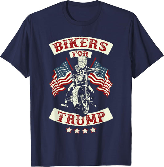 Bikers For Trump Motorcycle Trump 2024 T-Shirt - T-Shirt | Navy