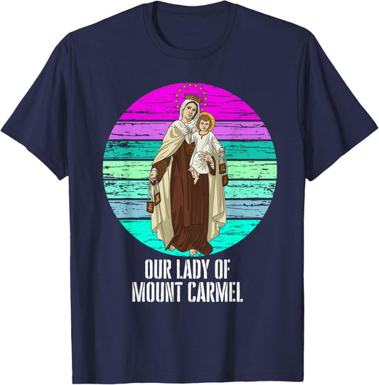 Our Lady of Mount Carmel Marian Catholic T-Shirt - T-Shirt | Navy