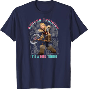 How to Train Your Dragon 3 Hidden World Girl Training T-Shirt - T-Shirt | Navy