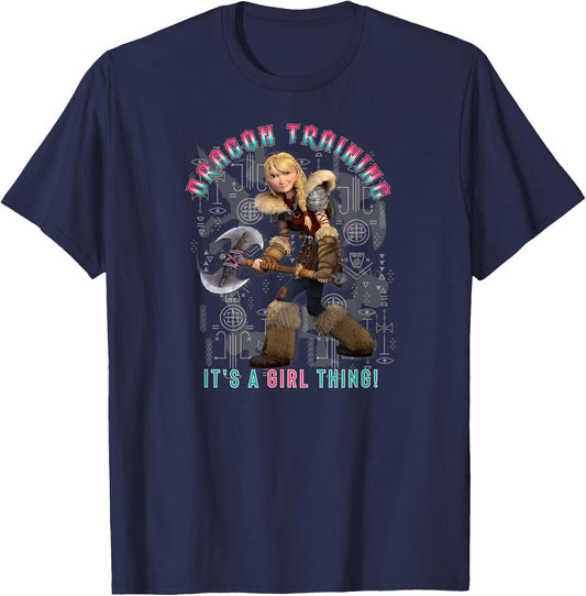 How to Train Your Dragon 3 Hidden World Girl Training T-Shirt - T-Shirt | Navy