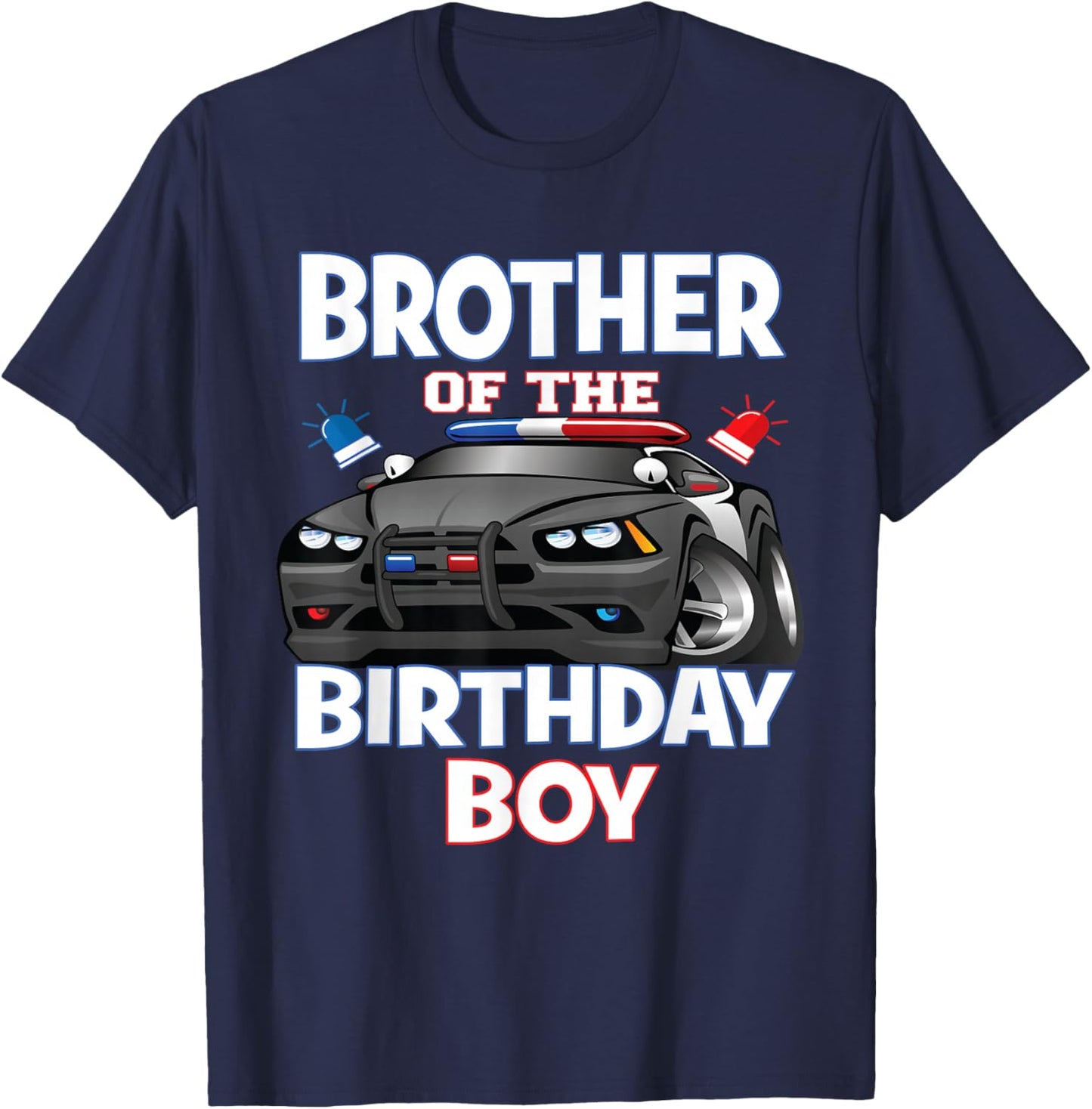 Brother Of The Birthday Boy Policeman Officer Party T-Shirt - T-Shirt | Navy