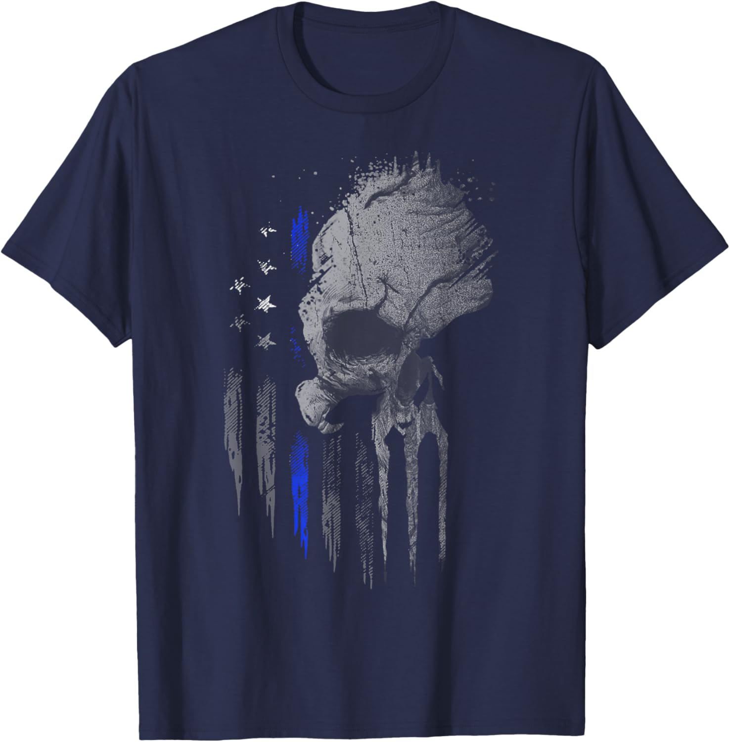 Vert Skull Thin Blue Line T-Shirt - T-Shirt | Navy