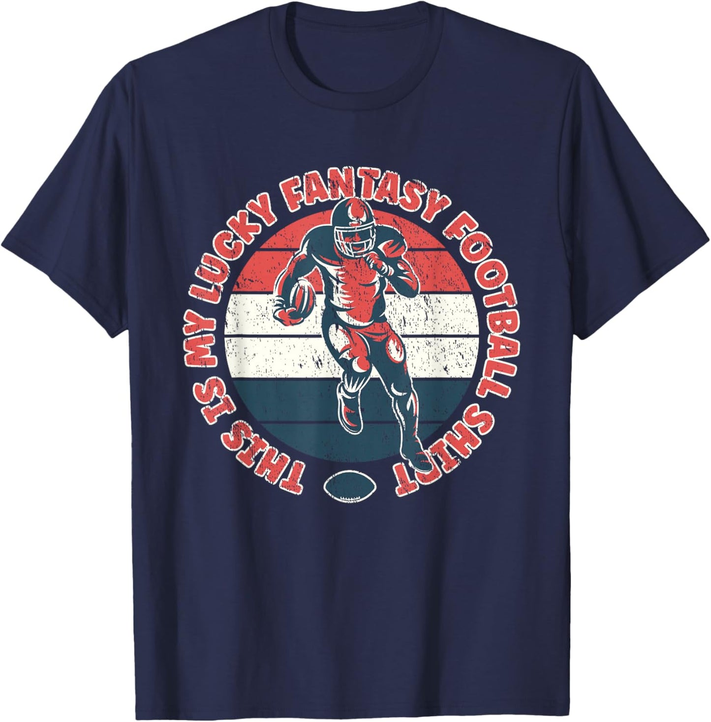 This is My Lucky Fantasy Football Shirt - Draft Day T-Shirt - T-Shirt | Navy