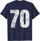 Jersey Uniform Number #70 Athletic Style Sports Graphic T-Shirt - T-Shirt | Navy