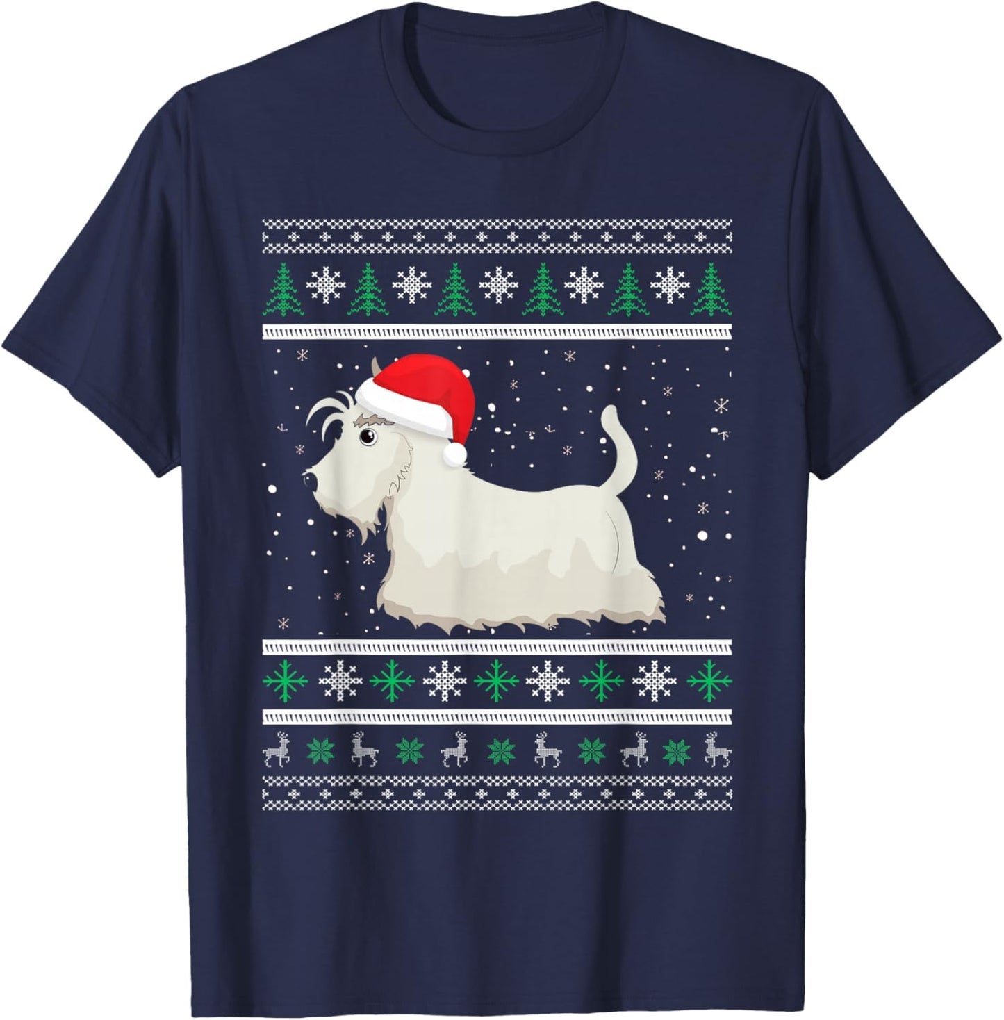 Scottish Terrier Christmas Idea & Xmas Scottie Dog T-Shirt - T-Shirt | Navy