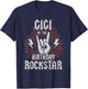 Gigi of the Birthday Rockstar Matching Rocker Rock Star T-Shirt - T-Shirt | Navy