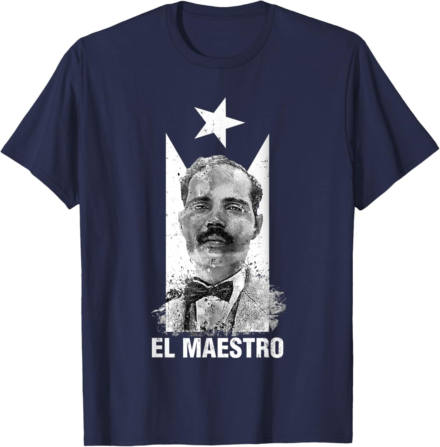 Pedro Albizu Campos Black Puerto Rico Flag El Maestro T-Shirt - T-Shirt | Navy