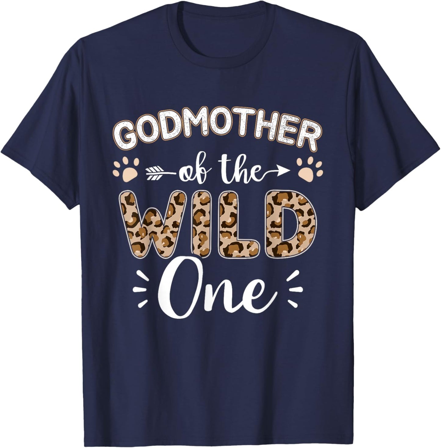Godmother of wild one birthday girl matching family party T-Shirt - T-Shirt | Navy