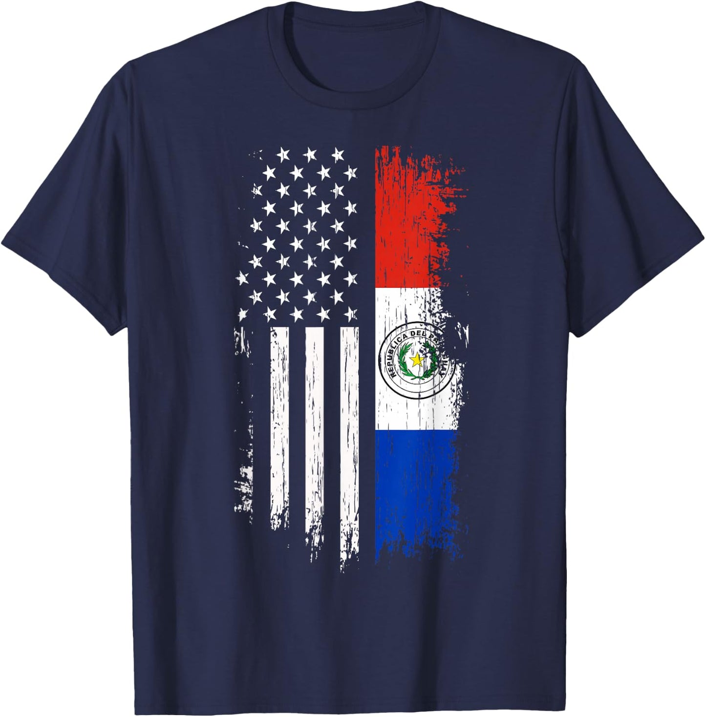 Paraguayan American Flag - Pride Paraguay USA Shirt T-Shirt - T-Shirt | Navy