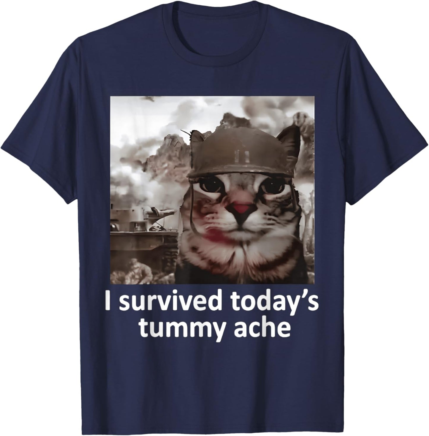 I Survived Today's Tummy Ache T-Shirt - T-Shirt | Navy
