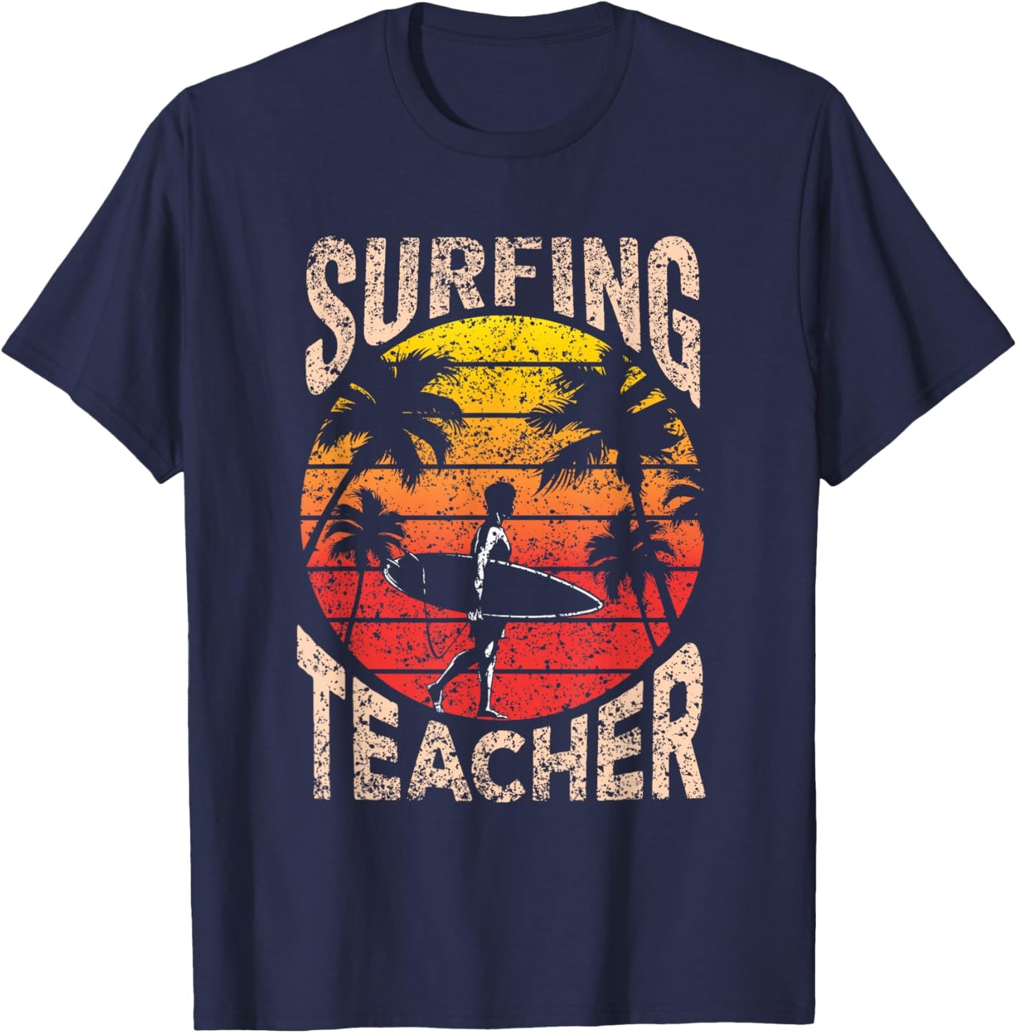 Surfing Teacher Surf Surfer Surfboard T-Shirt - T-Shirt | Navy