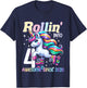 Unicorn 4th Birthday 4 Year Old Roller Skate Party Girls T-Shirt - T-Shirt | Navy