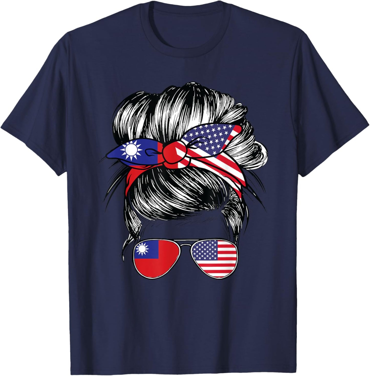 Taiwan Flag Taiwanese Women American USA Heritage Taiwan T-Shirt - T-Shirt | Navy