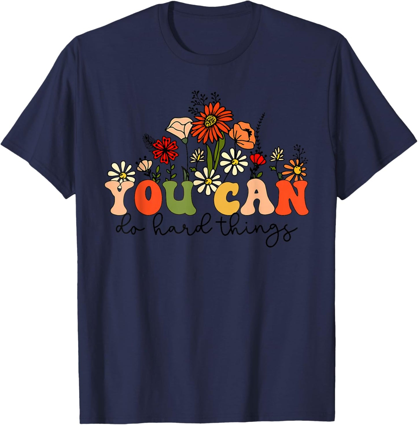 Test Day Teacher Shirt You Can Do Hard Things Women Kids T-Shirt - T-Shirt | Navy