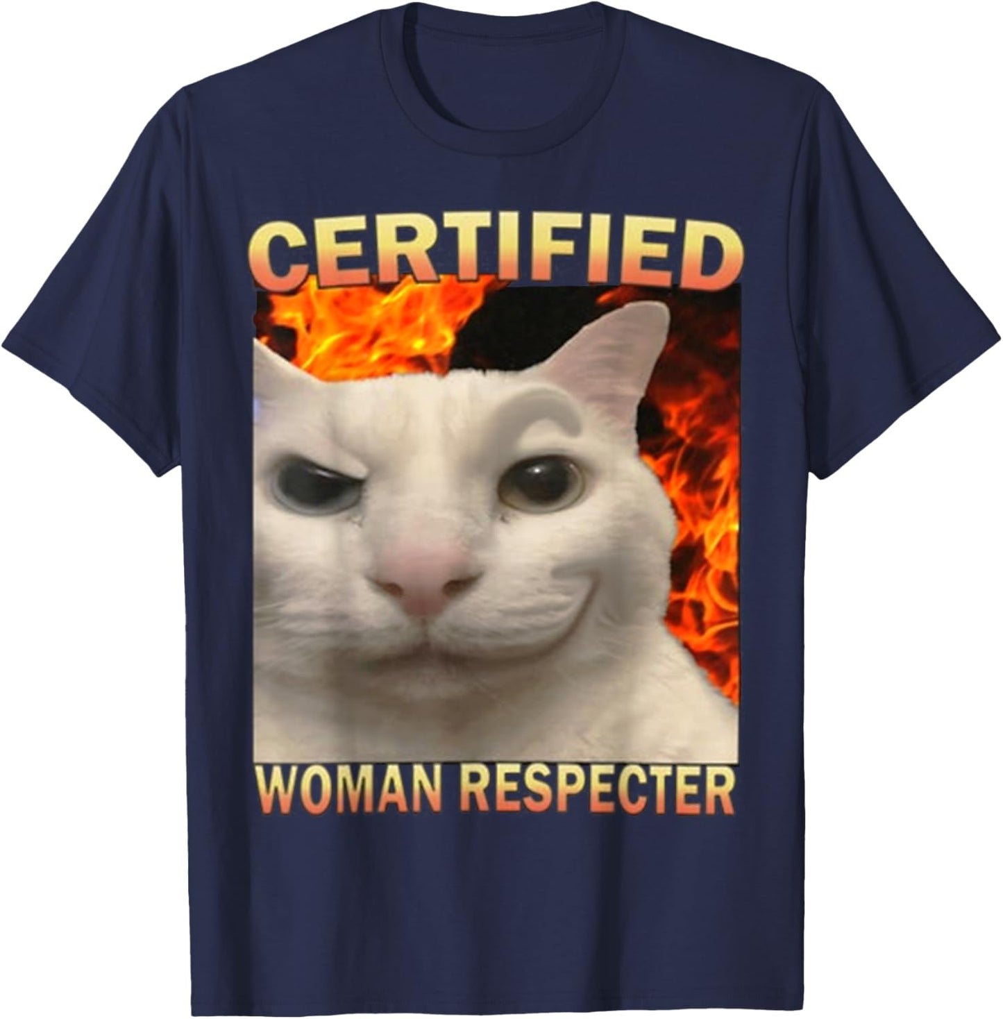 & Cat FUNNY Meme Cute T-Shirt - T-Shirt | Navy