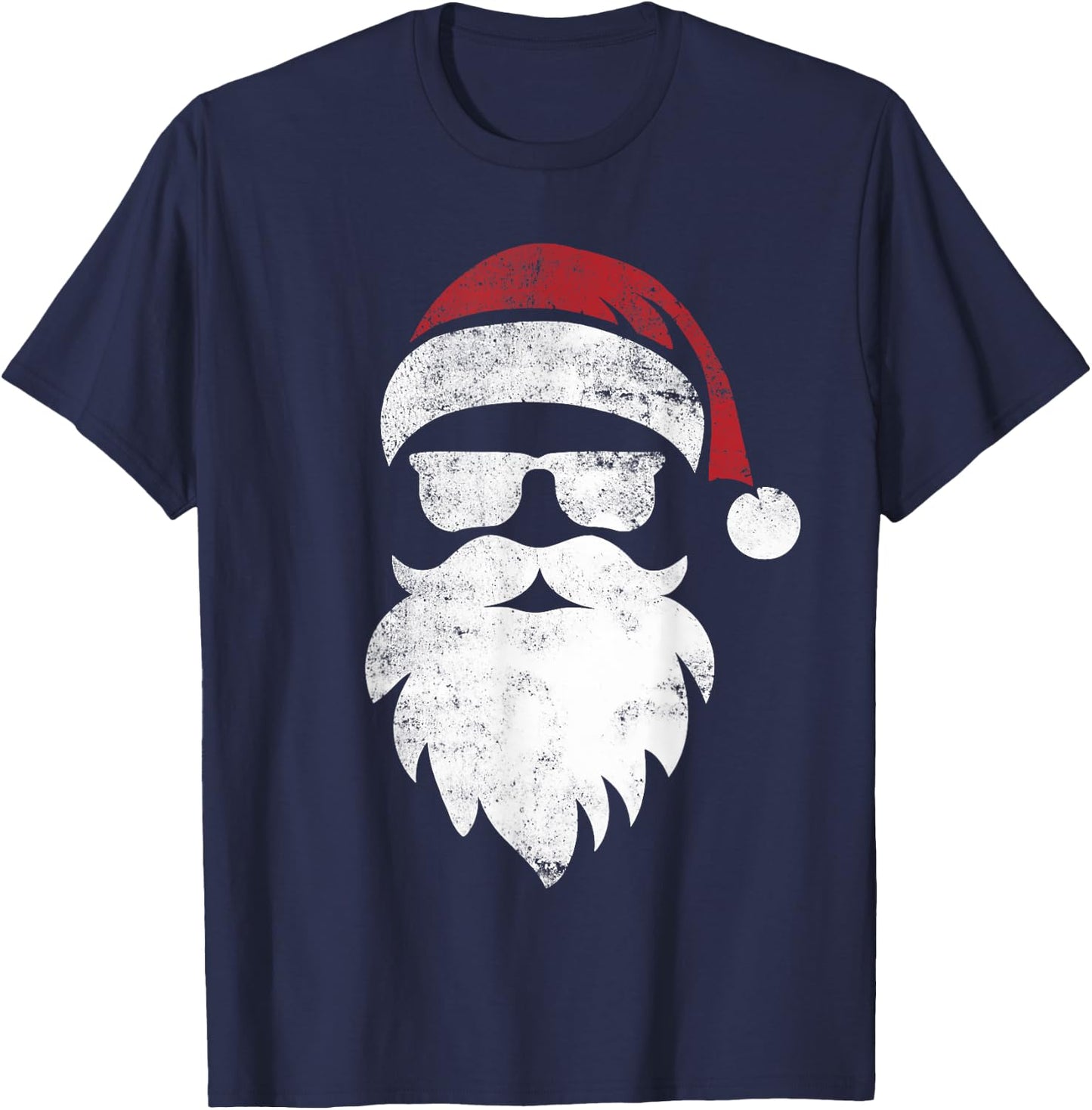 Santa Face Hipster Style Funny Christmas pajamas gifts T-Shirt - T-Shirt | Navy