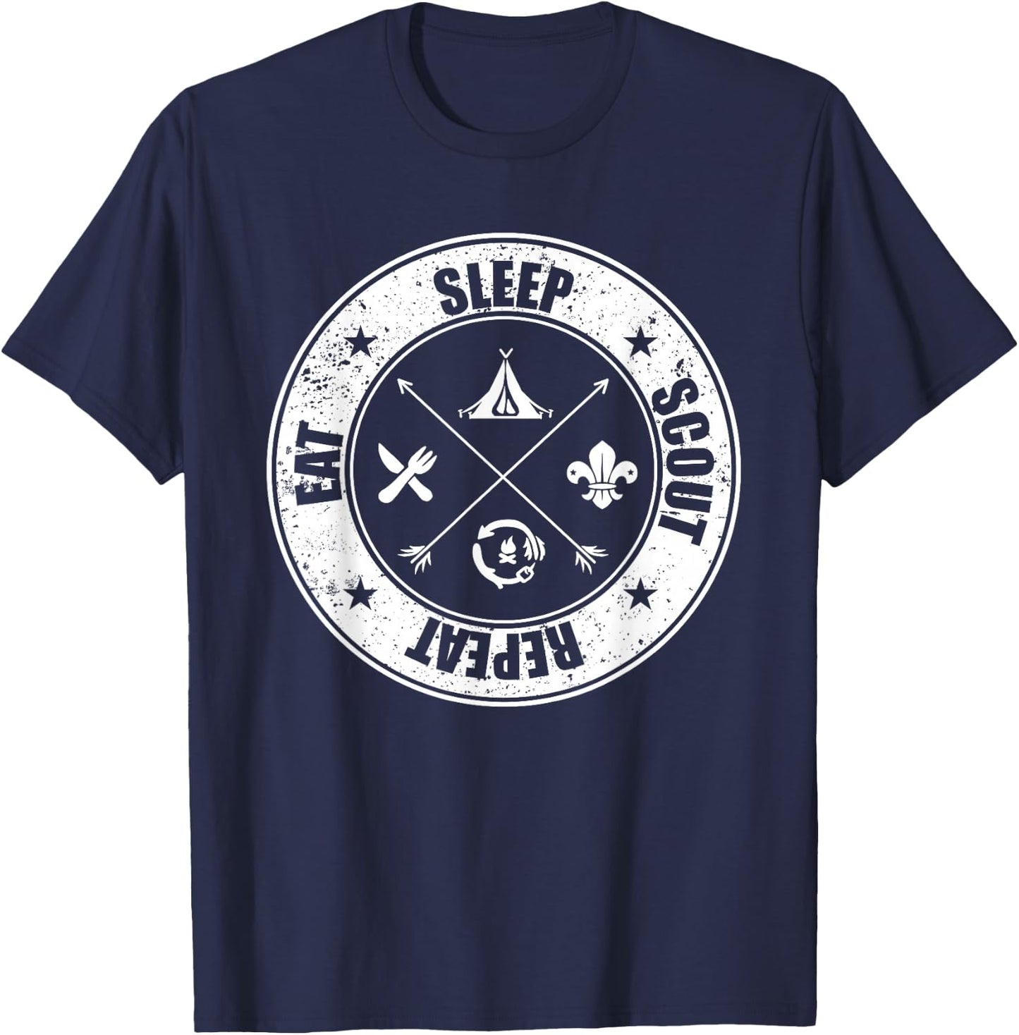 Eat Sleep Scout Repeat Scouting Lover Survival T-Shirt - T-Shirt | Navy
