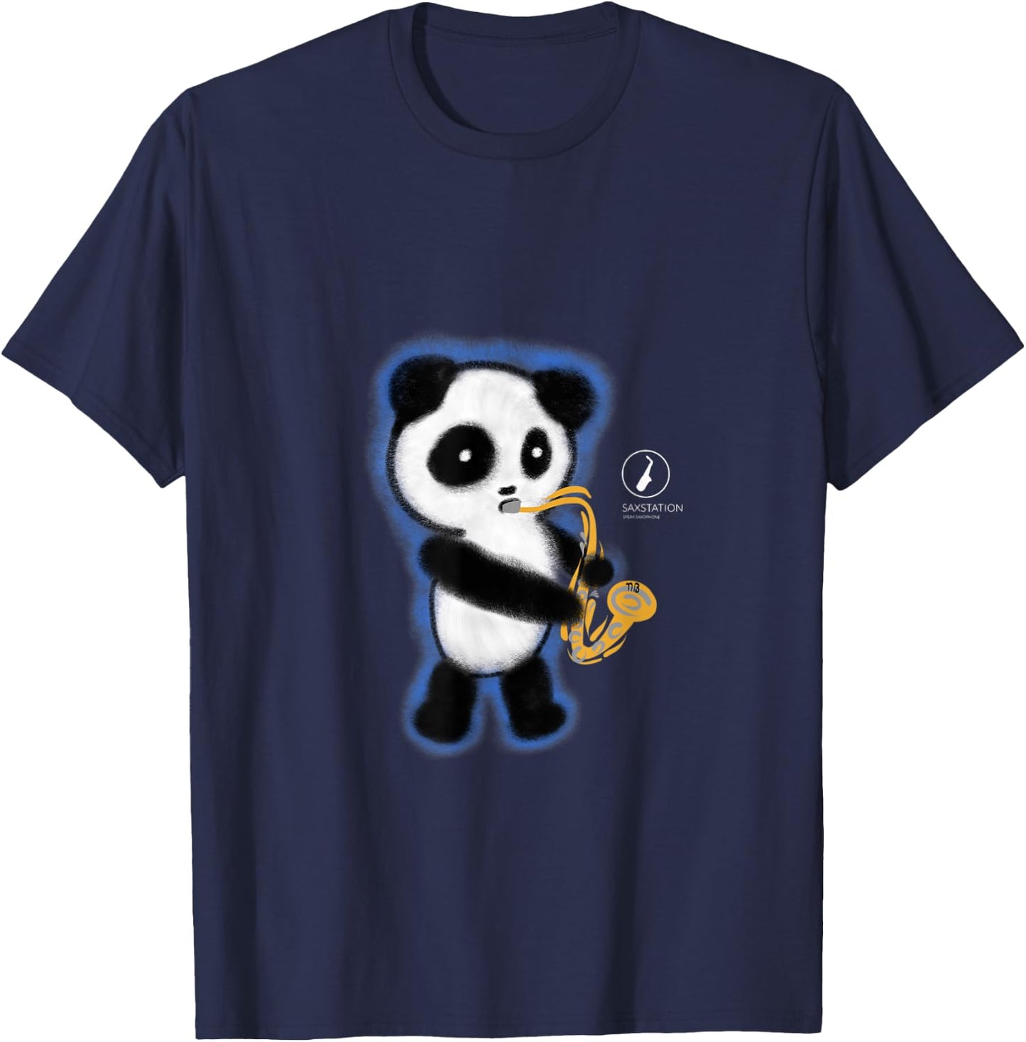 Panda Playing Saxophone T-Shirt - T-Shirt | Navy