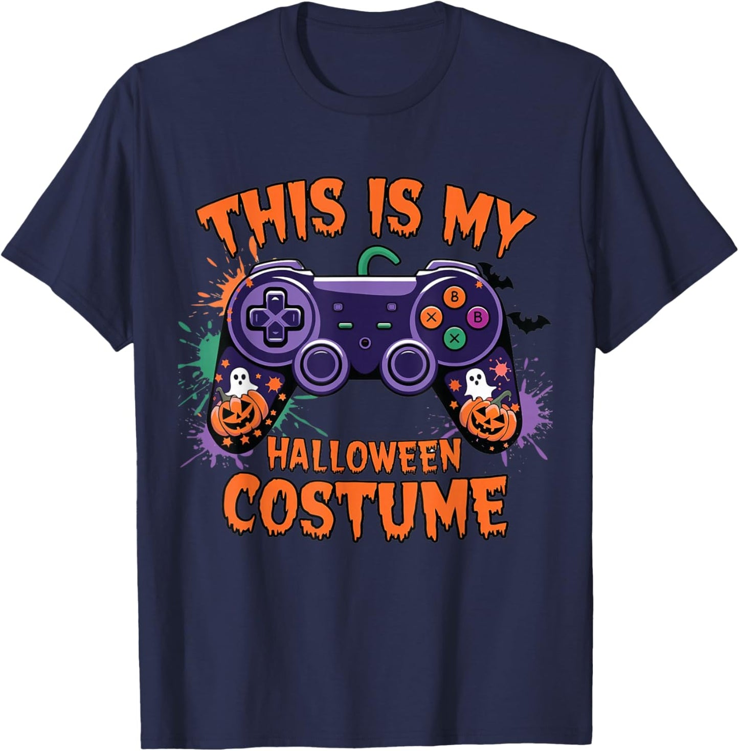 Spooky Gaming Outfits This Is My Halloween Costume Video Game Controller Boys T-Shirt - T-Shirt | Navy