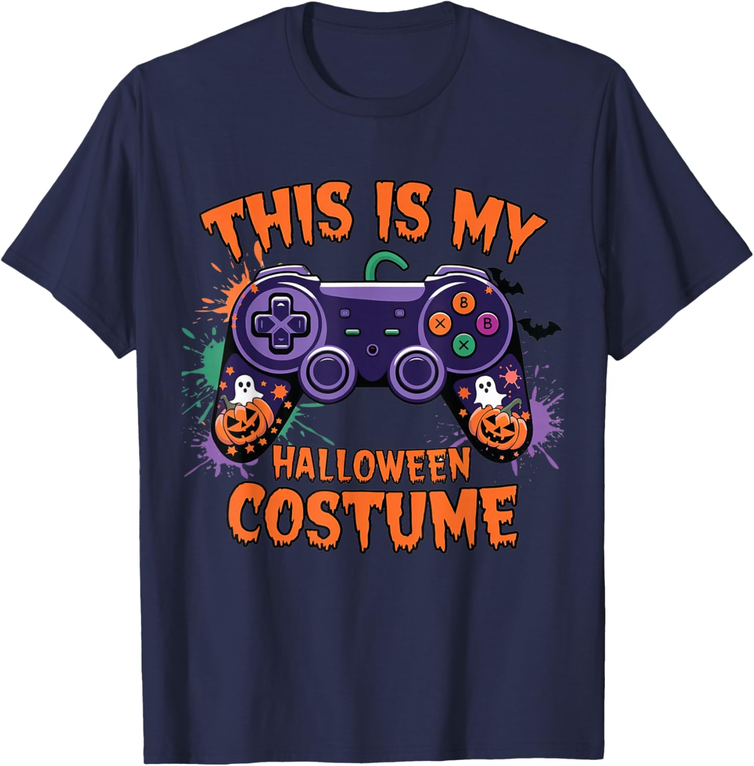 Spooky Gaming Outfits This Is My Halloween Costume Video Game Controller Boys T-Shirt - T-Shirt | Navy