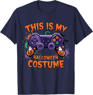 Spooky Gaming Outfits This Is My Halloween Costume Video Game Controller Boys T-Shirt - T-Shirt | Navy