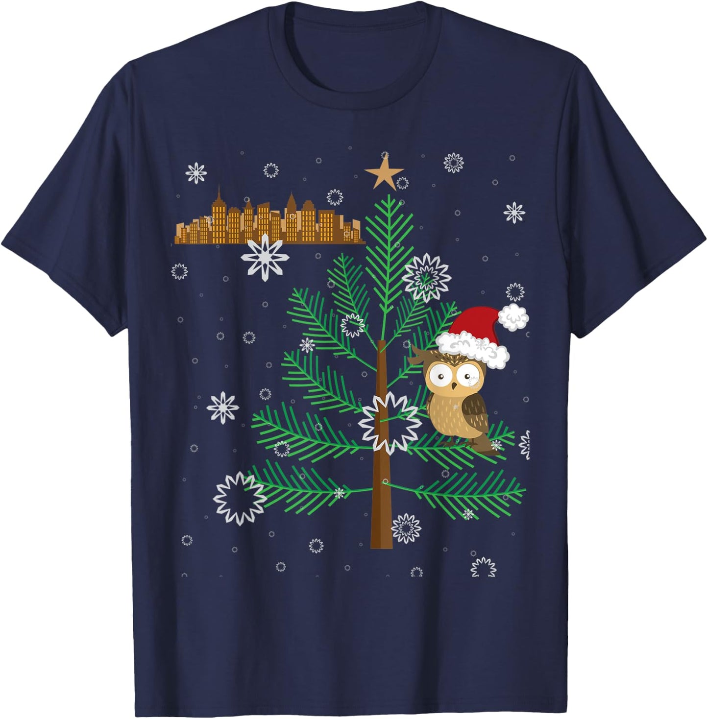 Owl in the City Rockefeller the Owl New York T-Shirt - T-Shirt | Navy