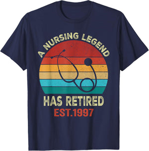 Retro Retired Nurse 1997 A Nursing Legend Has Retired T-Shirt - T-Shirt | Navy