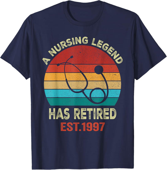 Retro Retired Nurse 1997 A Nursing Legend Has Retired T-Shirt - T-Shirt | Navy