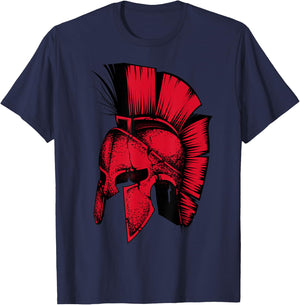 Spartan Greek Helmet Shirt | Cute Troy Fighters Funny Gift T-Shirt - T-Shirt | Navy