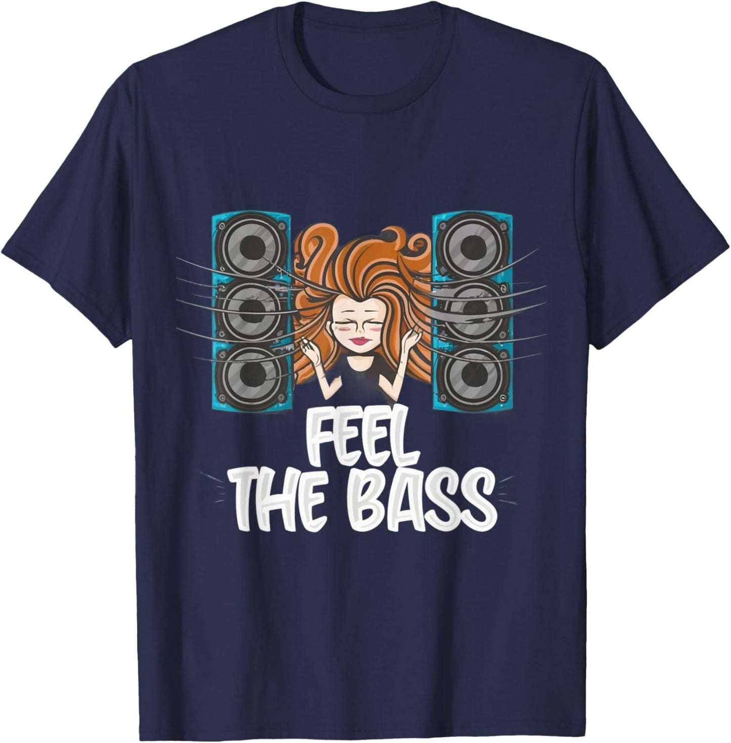 Car Audio Feel The Bass Subwoofer Speakers T-Shirt - T-Shirt | Navy