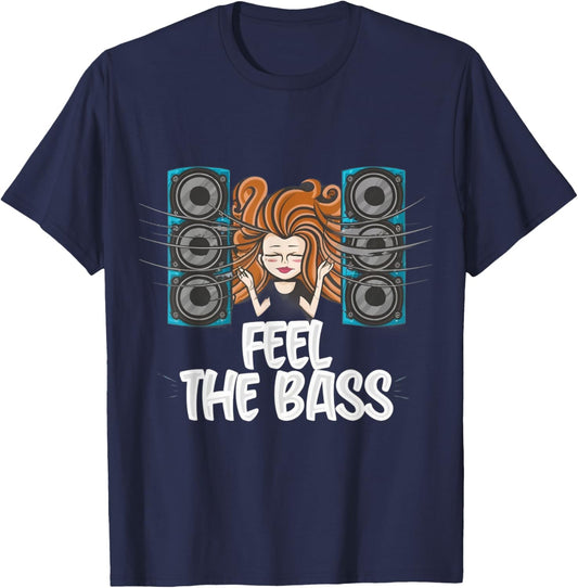 Car Audio Feel The Bass Subwoofer Speakers T-Shirt - T-Shirt | Navy