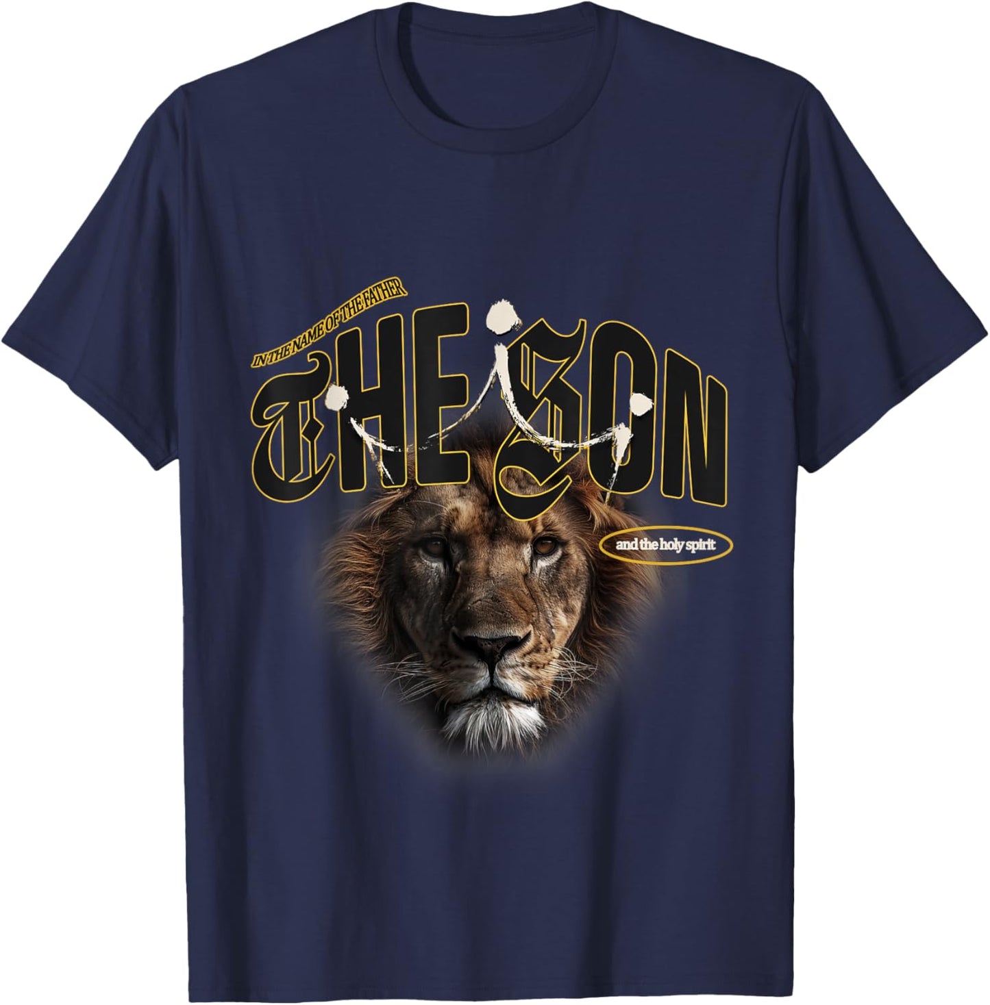 The Trinity - The Son Jesus Christ Christian Modern Graphic T-Shirt - T-Shirt | Navy