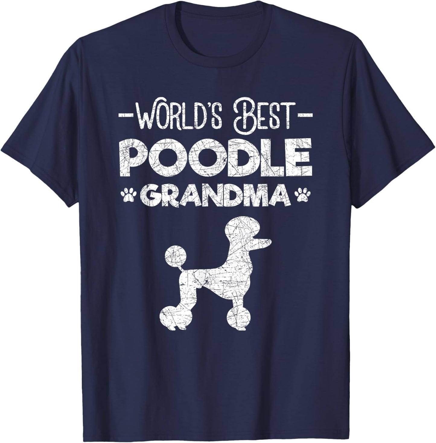 World's Best Poodle Grandmother Poodle T-Shirt - T-Shirt | Navy