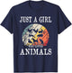 Just A Girl Who Loves Animals T-Shirt - T-Shirt | Navy