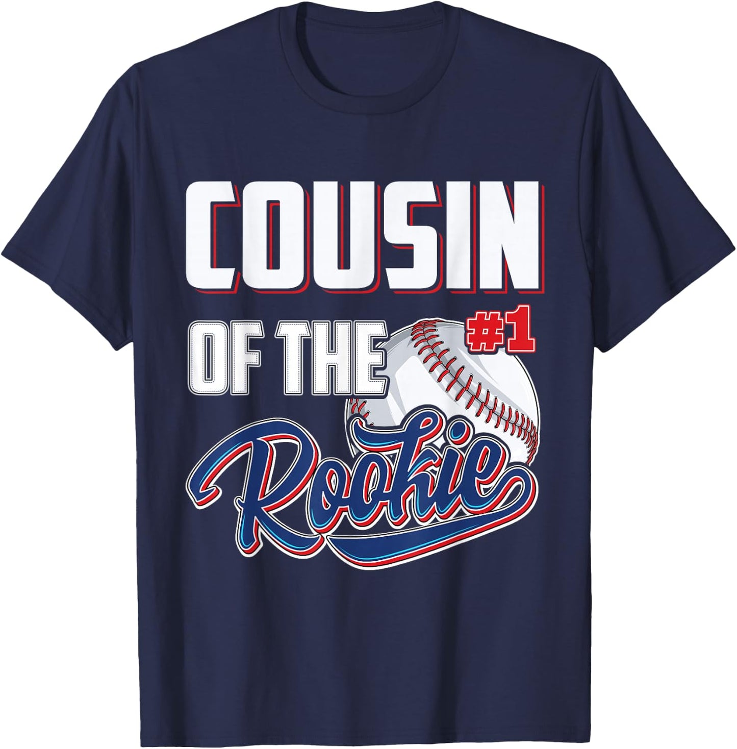 Cousin of Rookie 1 Years old Team 1st Birthday Baseball T-Shirt - T-Shirt | Navy