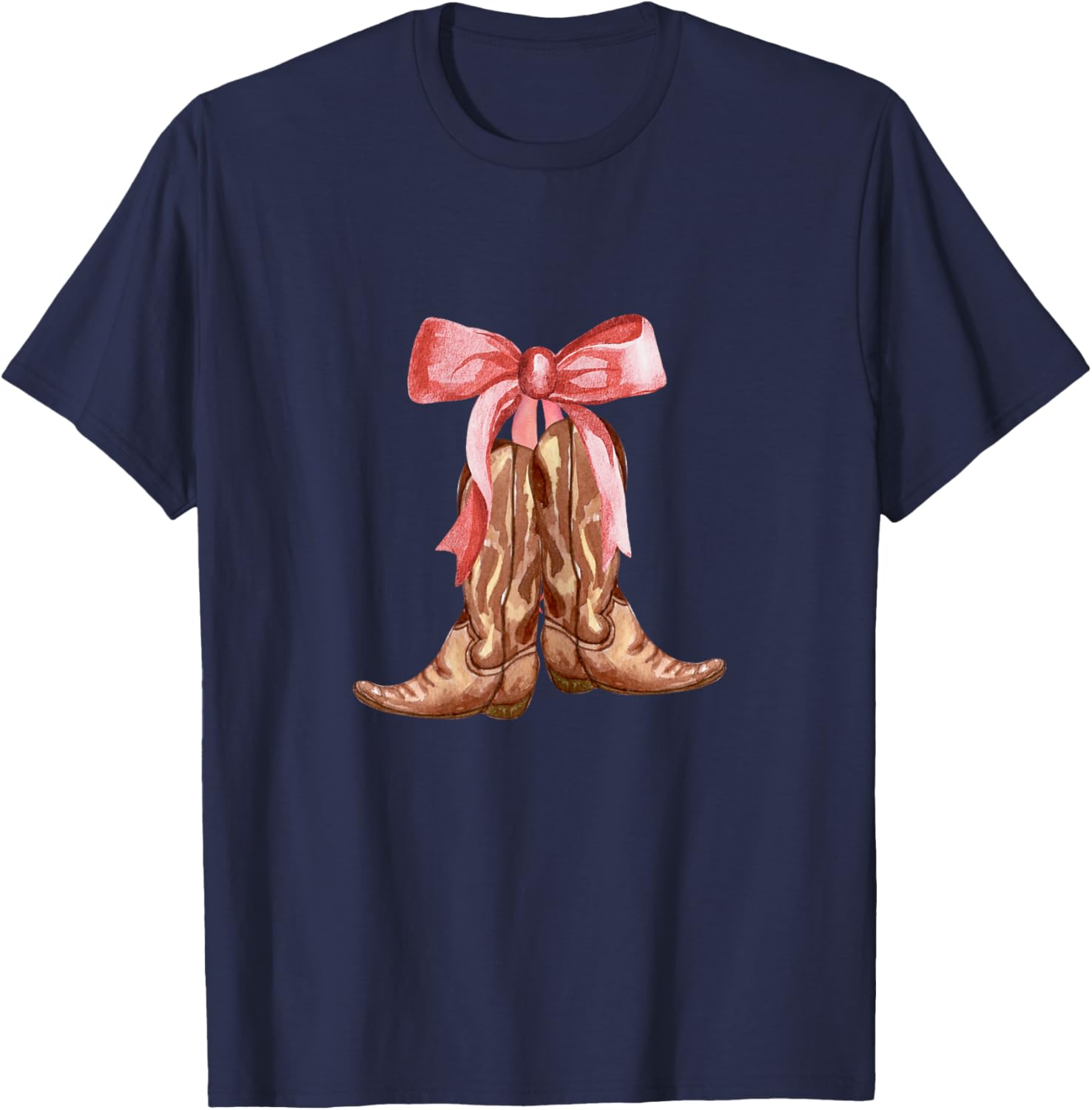 Cowgirl Boots Country Cute Preppy Girls Toddler Kids Women T-Shirt - T-Shirt | Navy