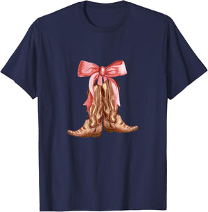 Cowgirl Boots Country Cute Preppy Girls Toddler Kids Women T-Shirt - T-Shirt | Navy