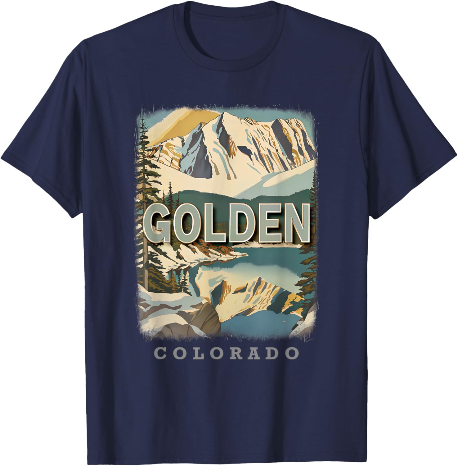 Golden Colorado CO Mountain Majesty SD189 T-Shirt - T-Shirt | Navy