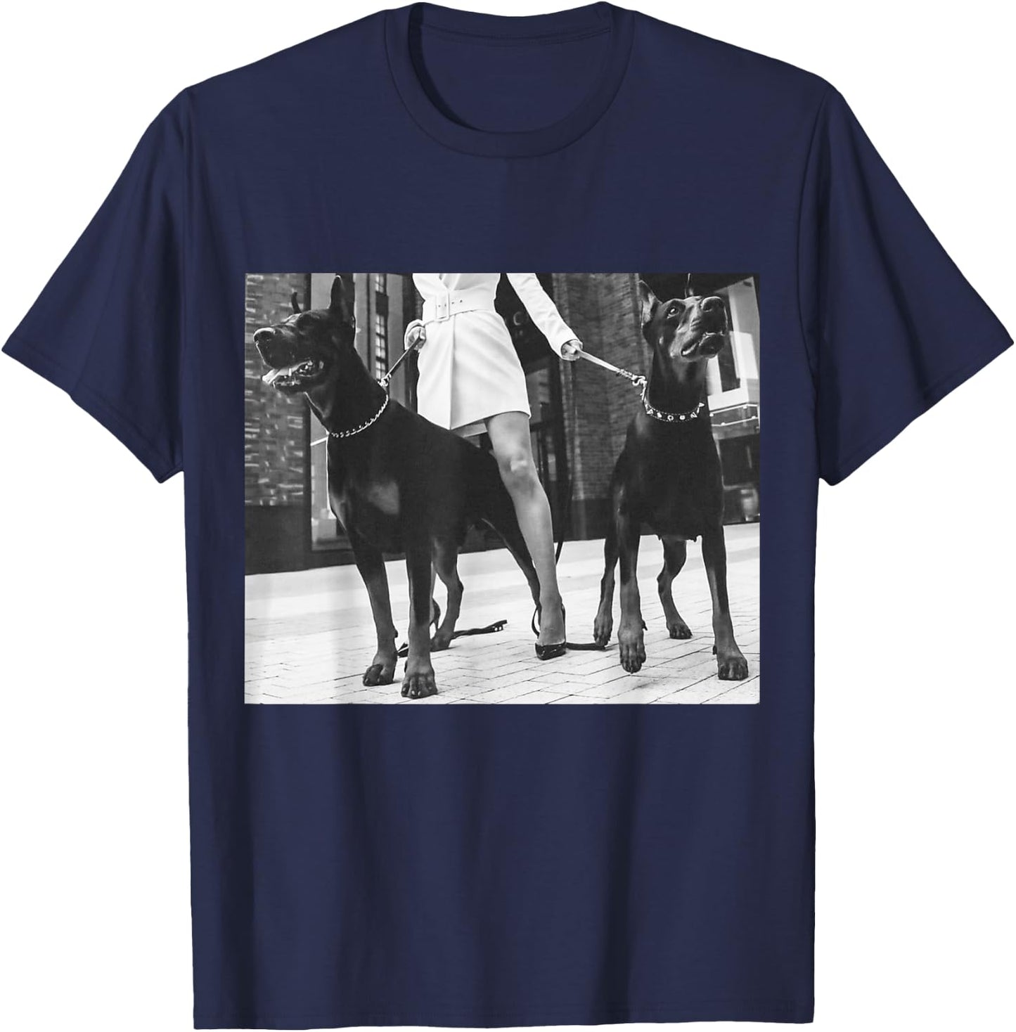 Beware Dobermans on Duty T-Shirt - T-Shirt | Navy
