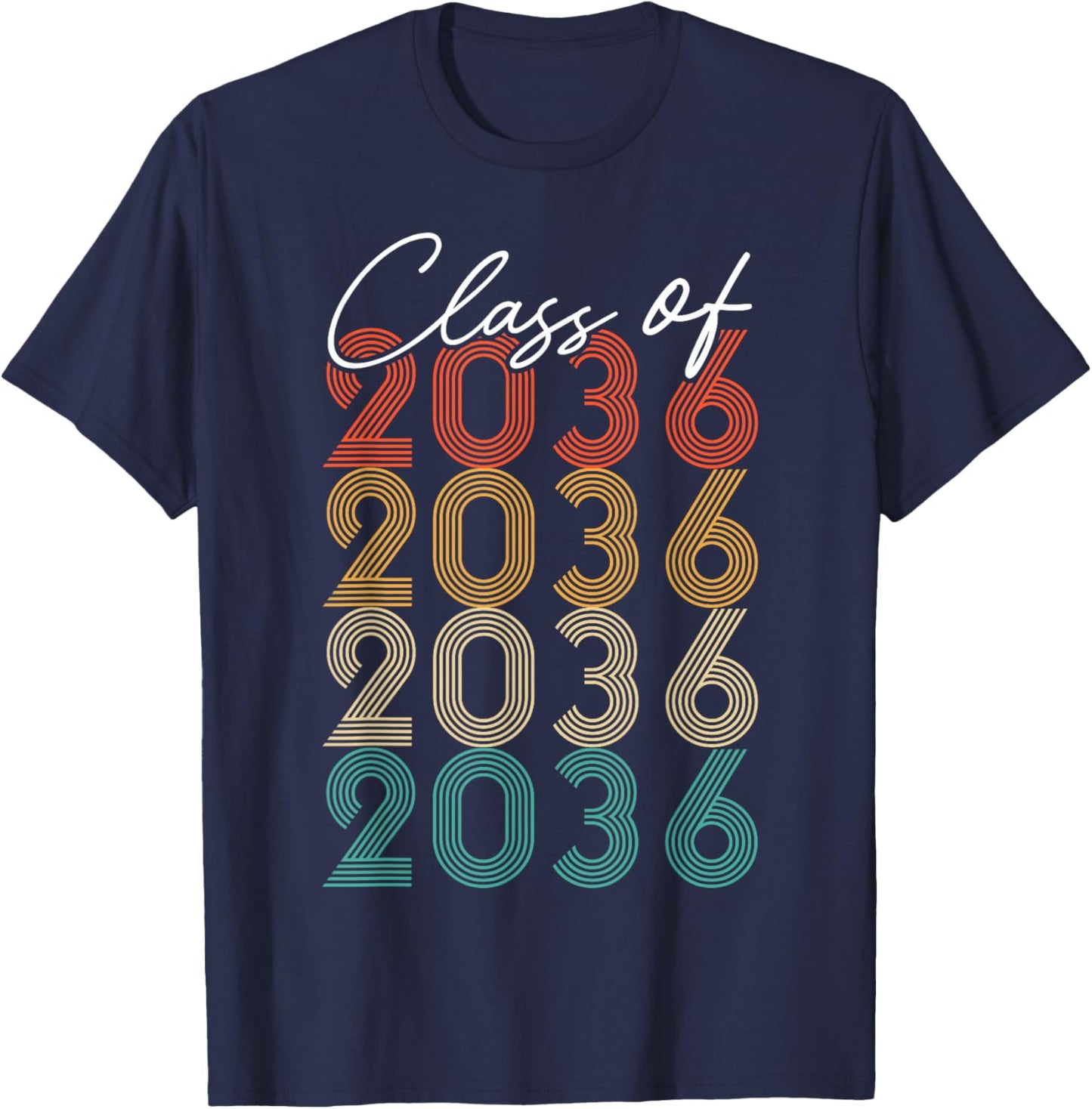 Class of 2036 Vintage Kindergarten To Graduation T-Shirt - T-Shirt | Navy