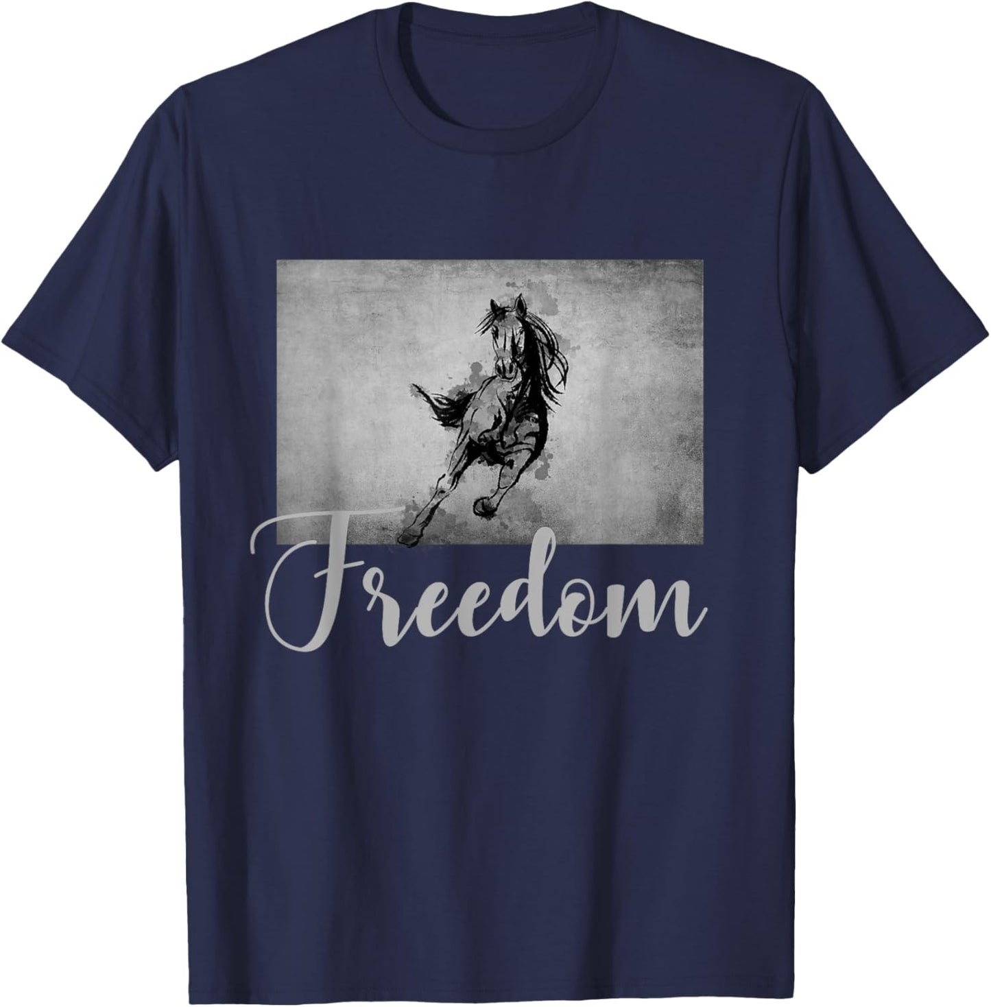 Horse Riding Apparel - Horse T-Shirt - T-Shirt | Navy
