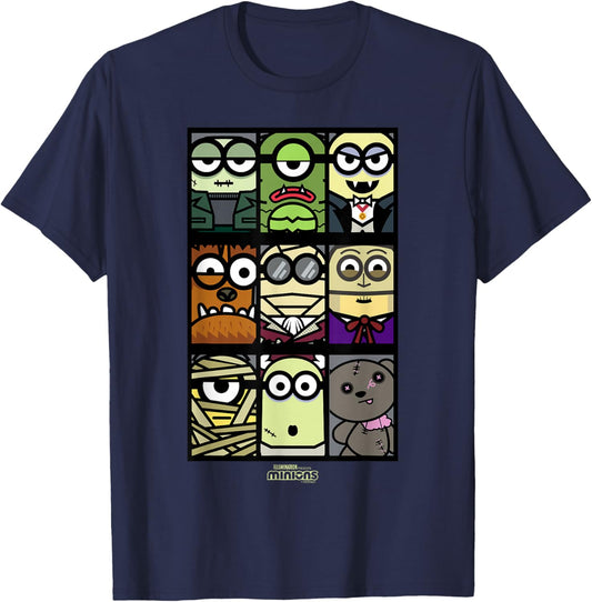 Minions Monsters Minions Squares Halloween T-Shirt - T-Shirt | Navy