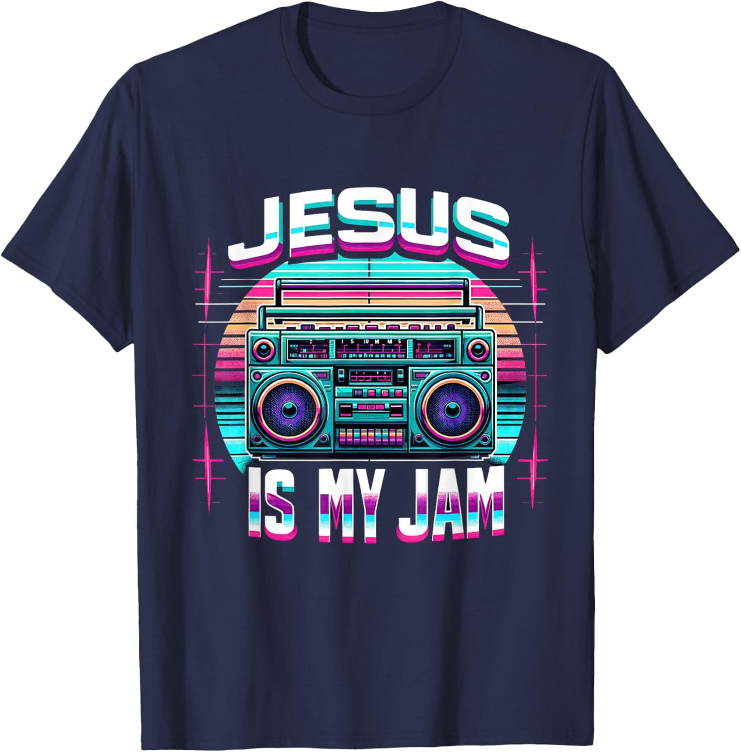 Jesus Is My Jam- Christan T-Shirt - T-Shirt | Navy