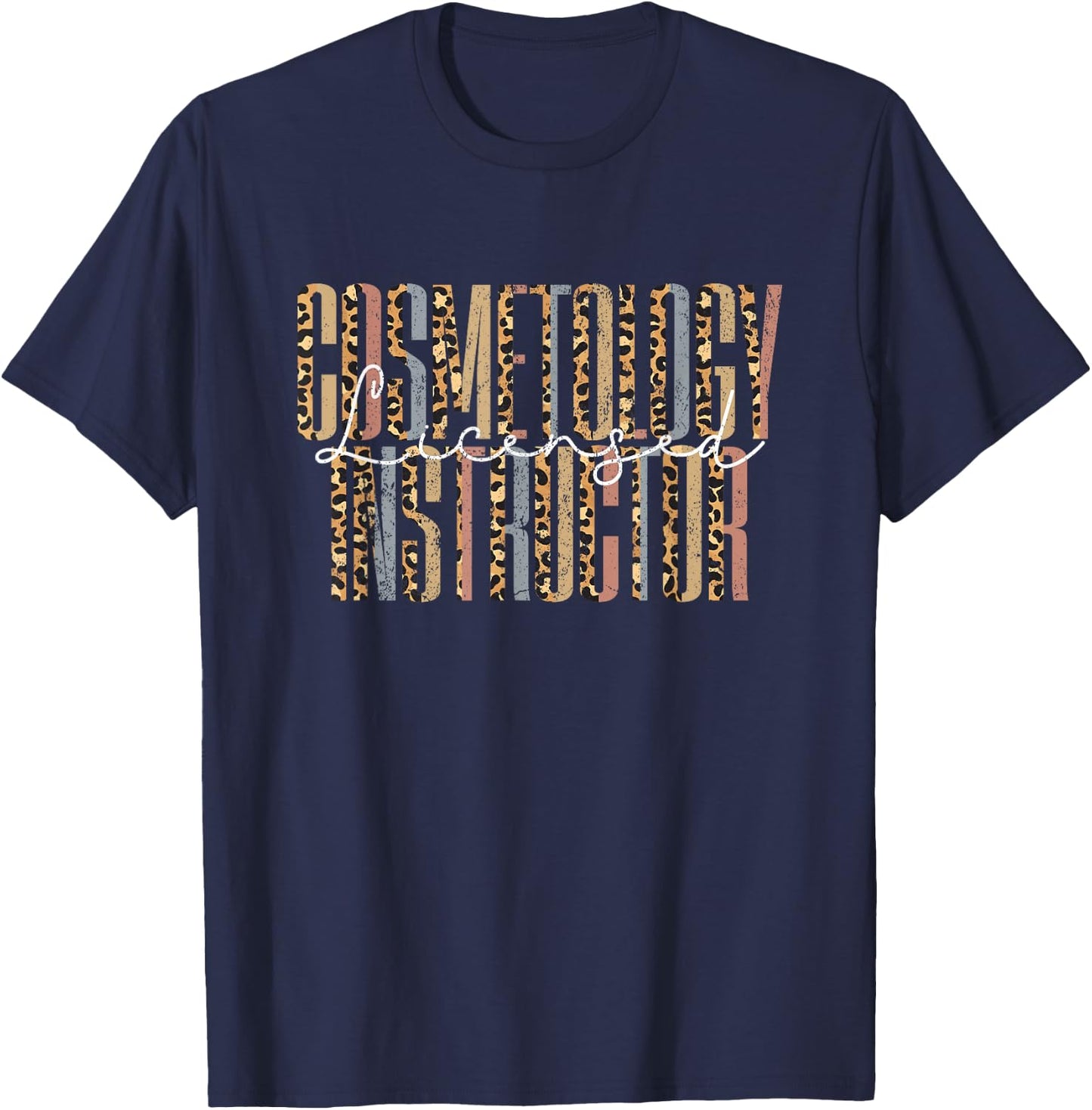 Vintage Licensed Cosmetology Instructor T-Shirt - T-Shirt | Navy