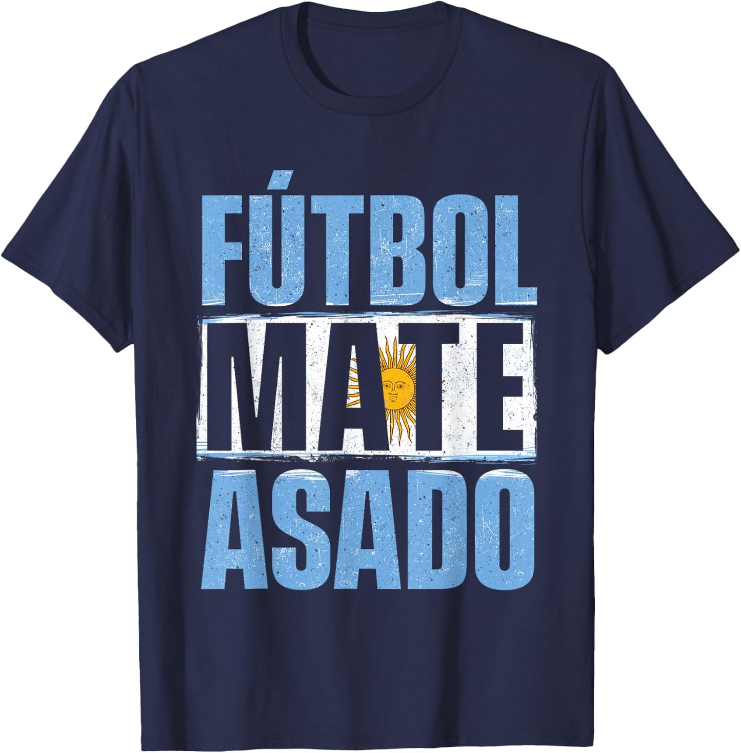Futbol Mate Asado - Argentina Argentinian Soccer Lover T-Shirt - T-Shirt | Navy