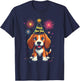 Happy New Year 2025 Eve Firework Dog Funny Beagle T-Shirt - T-Shirt | Navy