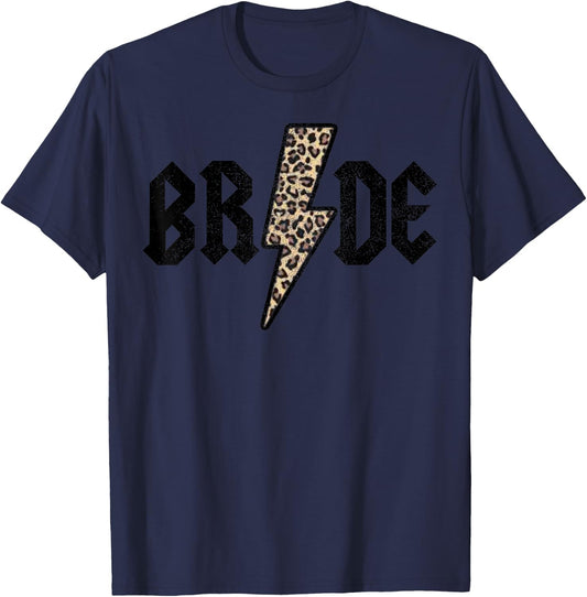 Retro Bride Rock N Roll Bridal Bachelorette Party Matching T-Shirt - T-Shirt | Navy